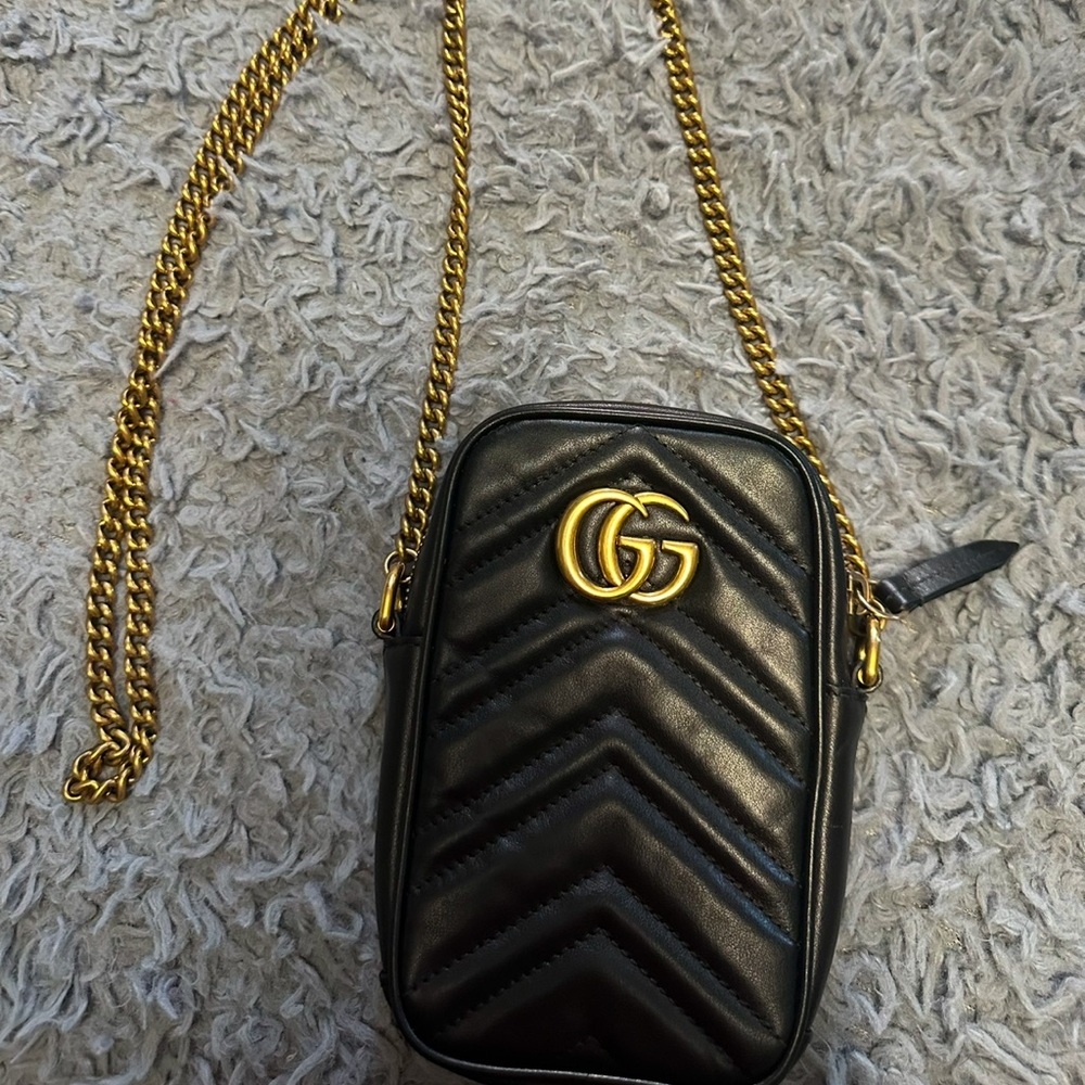 Gucci Black Leather Crossbody Bag like new